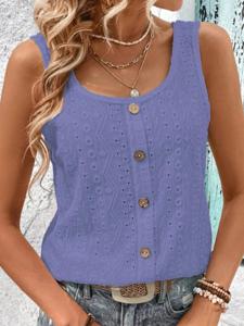 Casual Crew Neck Tank Top