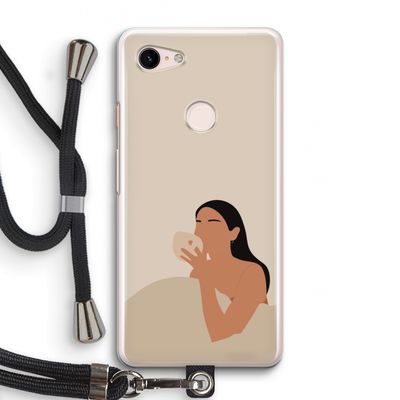 Fresh coffee: Pixel 3 Transparant Hoesje met koord