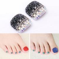 2 stuks Crystal nep Nail Art Tips Rhinestone volledige dekking teennagels Decals stickers (NO: 29)