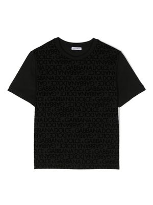 Dolce & Gabbana Kids t-shirt à logo imprimé - Noir