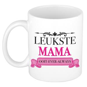 Verjaardag cadeau mok - roze - leukste mama ooit - 300 ml - Moederdag