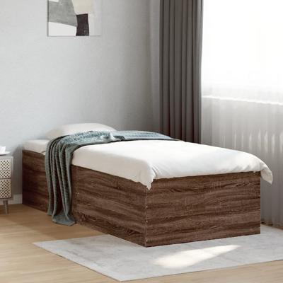Bedframe bewerkt hout bruin eikenkleur 100x200 cm