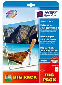 Avery-Zweckform Superior Photo Paper Inkjet BIG PACK 2572-50 Fotopapier DIN A4 200 g/m² 50 vellen Hoogglans