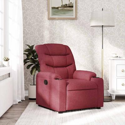 Fauteuil verstelbaar stof wijnrood