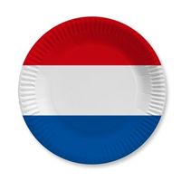 Holland rood wit blauw wegwerp bordjes 10 stuks - thumbnail