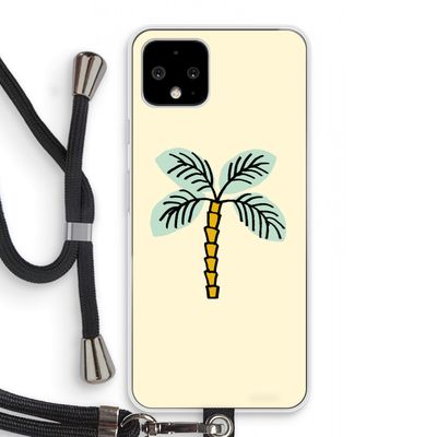 Palmboom: Pixel 4 Transparant Hoesje met koord