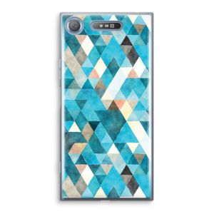 Gekleurde driehoekjes blauw: Sony Xperia XZ1 Transparant Hoesje