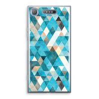 Gekleurde driehoekjes blauw: Sony Xperia XZ1 Transparant Hoesje