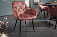 Design stoel MILANO bruin fluweel met Chesterfield quilting - 41182 - thumbnail