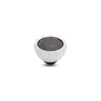 Melano Twisted Sun CZ Steentje Black Zilver