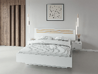 Bed en nachtkastjes FLORACE met lade 180x200 cm wit/artisan eik