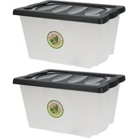 2x Stuks Opberg boxen/dozen - kunststof - 20 liter - 43 x 33 x 24 cm