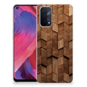 Bumper Hoesje voor OPPO A93 5G Wooden Cubes