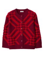 Burberry Kids cardigan imprimé à encolure ronde - Rouge - thumbnail