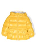 Moncler Enfant logo-patch padded hooded jacket - Jaune