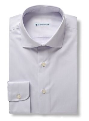 PREZZIANO - Effen lila twill overhemd - SANTI 3
