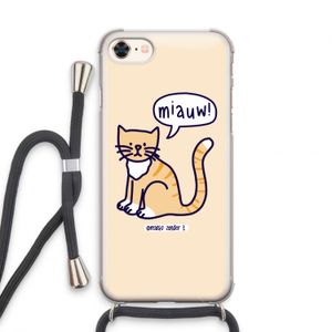 Miauw: iPhone 7 Transparant Hoesje met koord