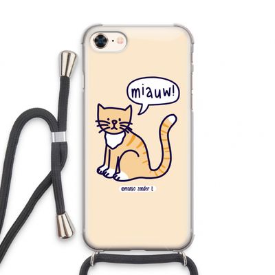 Miauw: iPhone 7 Transparant Hoesje met koord