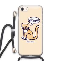 Miauw: iPhone 7 Transparant Hoesje met koord