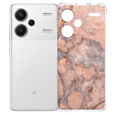 Xiaomi Redmi 13 Pro Plus Hoesje - Marmer Oranje TPU Antishock