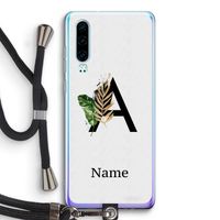 Charcoal Flora: Huawei P30 Transparant Hoesje met koord
