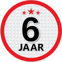 6 jaar leeftijd sticker rond 15 cm verjaardag versiering