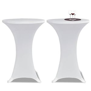 VidaXL Statafelhoes stretch ø60cm wit (2 stuks)