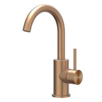 IVY Concord Wastafelkraan - Hoge Draaibare Uitloop - Geborsteld RVS 316 Mat Koper PVD