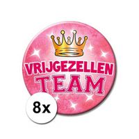 8 XXL roze speldjes Vrijgezellen Team   -