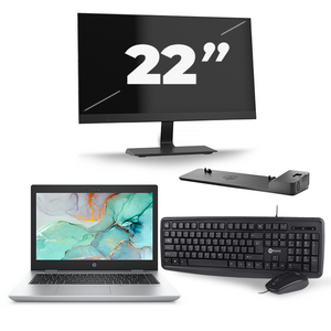 HP ProBook 645 G4 - AMD Ryzen 5 2500U - 14 inch - 8GB RAM - 240GB SSD - Windows 10 + 1x 22 inch Monitor
