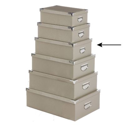 5Five Opbergdoos/box - beige - L36 x B24.5 x H12.5 cm - Stevig karton - Crocobox