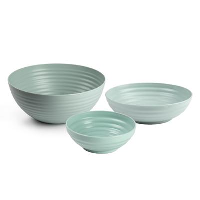 Plasticforte onbreekbaar servies schalen set - groen - kunststof - 3 formaten - 10x stuks