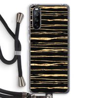 Gouden strepen: Sony Sony Xperia 10 III Transparant Hoesje met koord