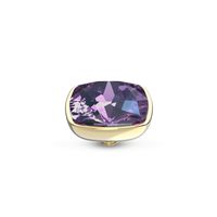 Melano Twisted Circular Steentje Crystal Purple Goud - thumbnail