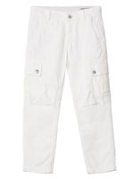 Brunello Cucinelli Kids pantalon en coton à poches cargo - Blanc
