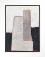 Urban Cotton Wandkleed 'Abstract 1' 80 x 110cm in Floating Frame - black