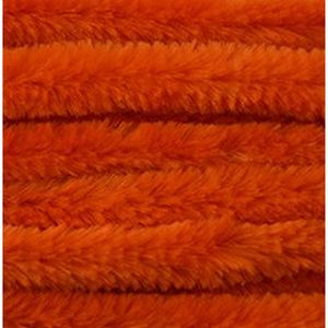 50x Oranje chenille draad 14 mm x 50 cm