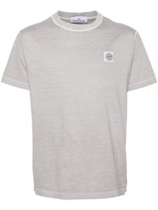 Stone Island t-shirt en coton à patch Compass - Gris