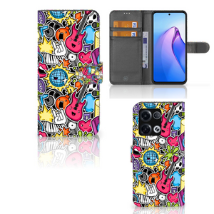 OPPO Reno8 Pro Wallet Case met Pasjes Punk Rock