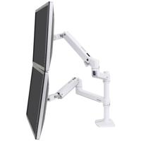 Ergotron LX Dual Arm Stacking Desk Mount Monitor-tafelbeugel Aantal monteerbare displays: 2 Display(s) 38,1 cm (15) - 61 cm (24) Wit In hoogte verstelbaar,