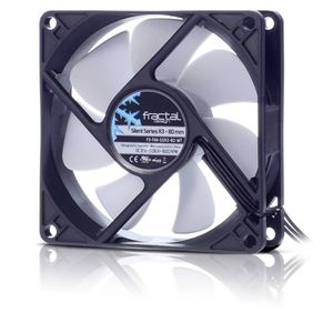 Fractal Design Silent Series R3 80 mm PC-ventilator Zwart, Wit (b x h x d) 80 x 25 x 80 mm