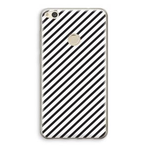 Strepen zwart-wit: Huawei Ascend P8 Lite (2017) Transparant Hoesje