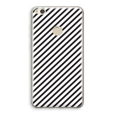 Strepen zwart-wit: Huawei Ascend P8 Lite (2017) Transparant Hoesje