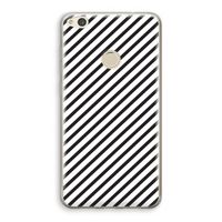 Strepen zwart-wit: Huawei Ascend P8 Lite (2017) Transparant Hoesje