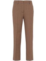 Prada pantalon en laine à motif pied-de-poule - Marron