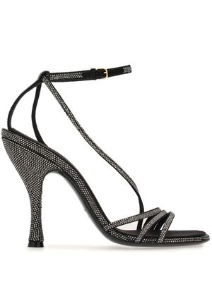 Ferragamo sandales à ornements en cristal 105 mm - Noir