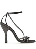 Ferragamo sandales à ornements en cristal 105 mm - Noir