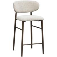 Leen Bakker - Barkruk Tibor - Stof/Metaal - Beige - 50x44x91 Cm