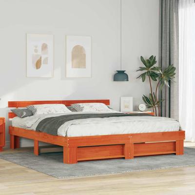 Bedframe met hoofdeinde Bruin Massief grenenhout
