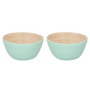 2x Bamboe snack schaaltjes pastelgroen 12 cm